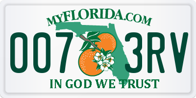 FL license plate 0073RV
