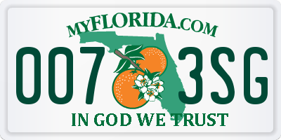 FL license plate 0073SG