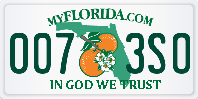 FL license plate 0073SO