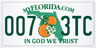 FL license plate 0073TC