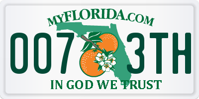 FL license plate 0073TH
