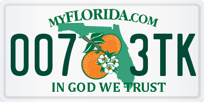 FL license plate 0073TK