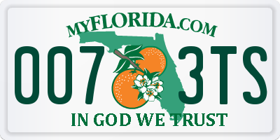 FL license plate 0073TS