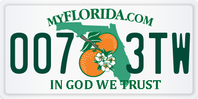 FL license plate 0073TW