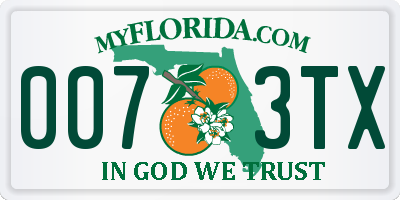 FL license plate 0073TX