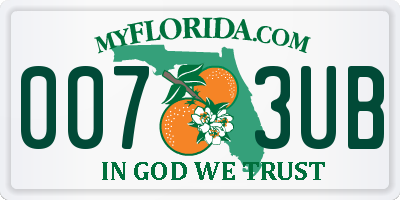 FL license plate 0073UB