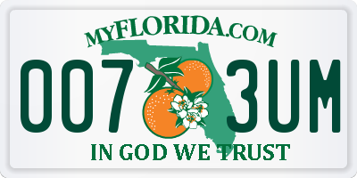 FL license plate 0073UM