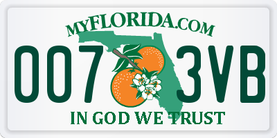 FL license plate 0073VB