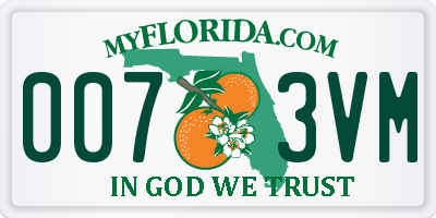 FL license plate 0073VM