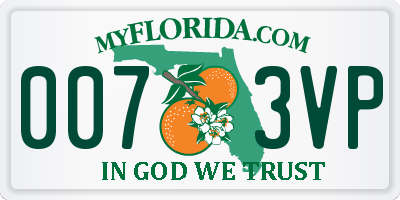 FL license plate 0073VP