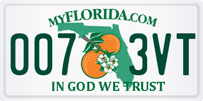 FL license plate 0073VT