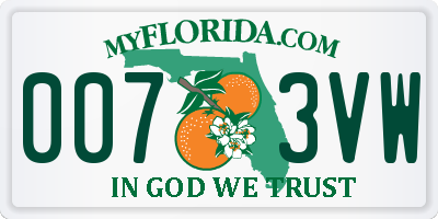 FL license plate 0073VW