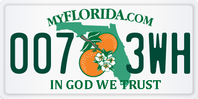 FL license plate 0073WH