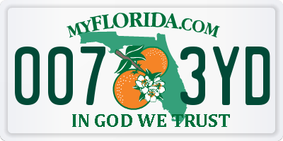 FL license plate 0073YD