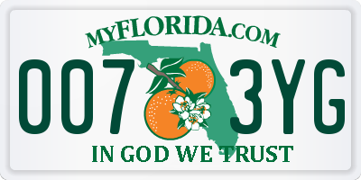 FL license plate 0073YG