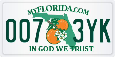 FL license plate 0073YK