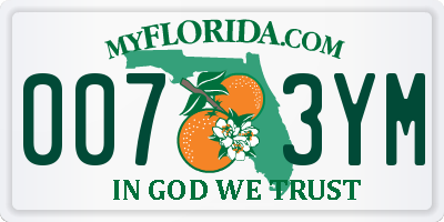 FL license plate 0073YM