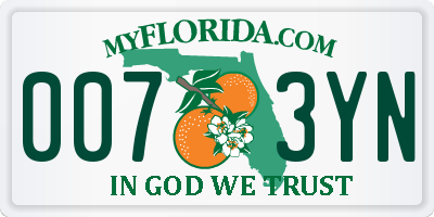 FL license plate 0073YN