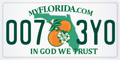 FL license plate 0073YO