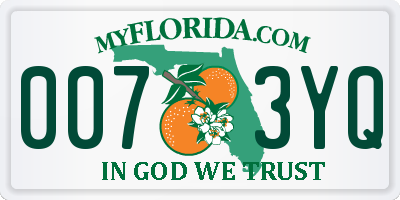 FL license plate 0073YQ