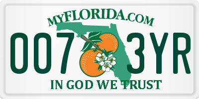 FL license plate 0073YR