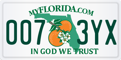 FL license plate 0073YX