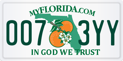 FL license plate 0073YY