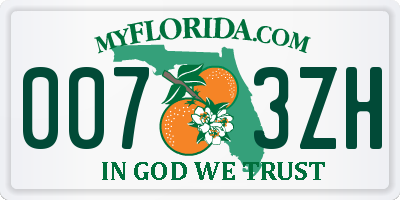 FL license plate 0073ZH