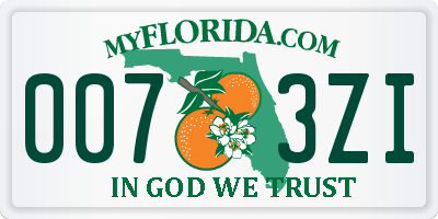 FL license plate 0073ZI
