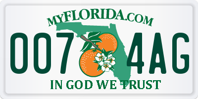 FL license plate 0074AG