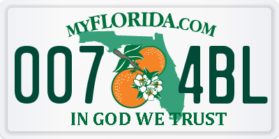 FL license plate 0074BL