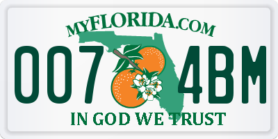 FL license plate 0074BM