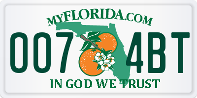 FL license plate 0074BT