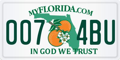 FL license plate 0074BU