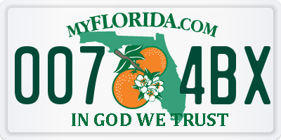 FL license plate 0074BX
