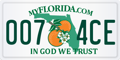 FL license plate 0074CE