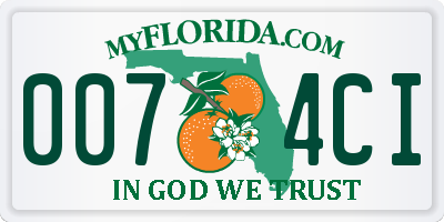 FL license plate 0074CI
