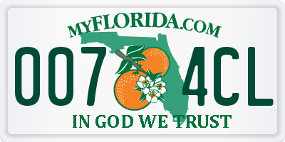 FL license plate 0074CL