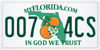 FL license plate 0074CS