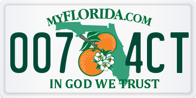 FL license plate 0074CT