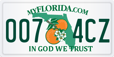 FL license plate 0074CZ