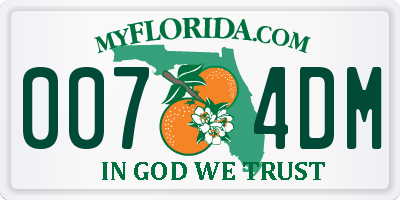 FL license plate 0074DM