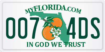 FL license plate 0074DS