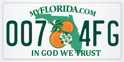 FL license plate 0074FG