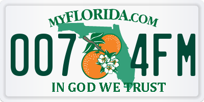 FL license plate 0074FM