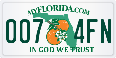 FL license plate 0074FN