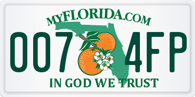 FL license plate 0074FP