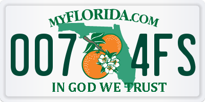 FL license plate 0074FS