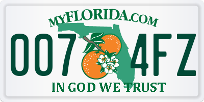 FL license plate 0074FZ