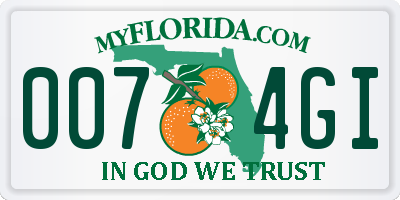 FL license plate 0074GI